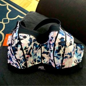 NWT 34F PANACHE SPORT TIE DYE GEO PRINT UNDERWIRE SPORTS BRA 5021R